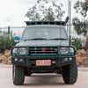 Pajero NH NL 1991-1999 707-02 Falcon Bull Bar Black A-Frame Package (LED Foglight) - SKU MCC-02007-702FOG