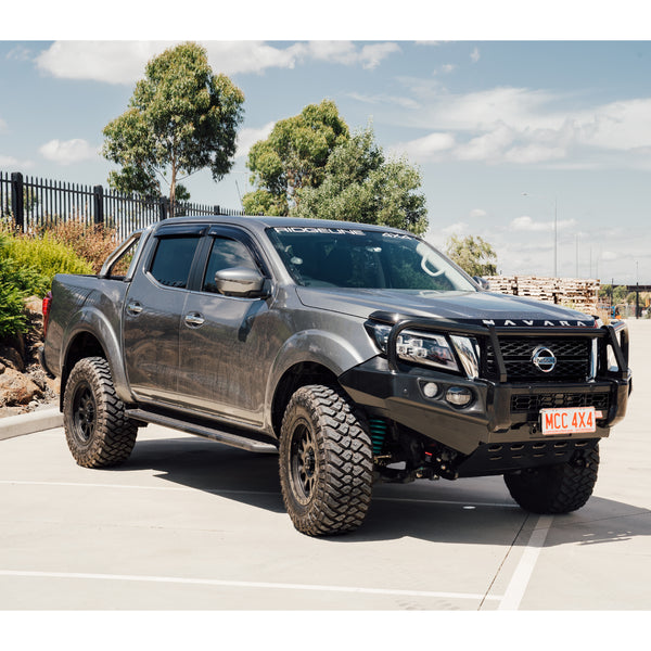 Navara Np300 2021-Present - 707-02 Falcon Bull Bar Black A-Frame Package (LED Foglight) IEB Compatible (Intelligent Emergency Braking) - SKU MCC-03014-702FOGUP