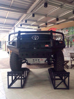 Hilux 2016-2020 Narrow 707-02 Falcon Bull Bar Black A-Frame Package (LED Foglight) - SKU MCC-01017-702NFOGUP