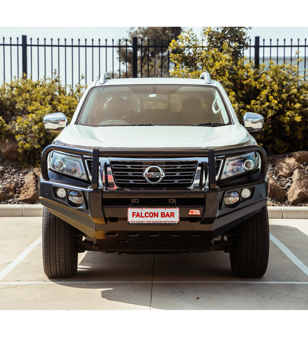 Navara NP300 2015-2020 707-02 Falcon Bull Bar Black A-Frame Package (No Foglight) - SKU MCC-03013-702UP