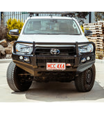 Hilux 2020-On  707-02 Falcon Bull Bar Black A-Frame Package (LED Foglight) - SKU MCC-01021-702FOGUP