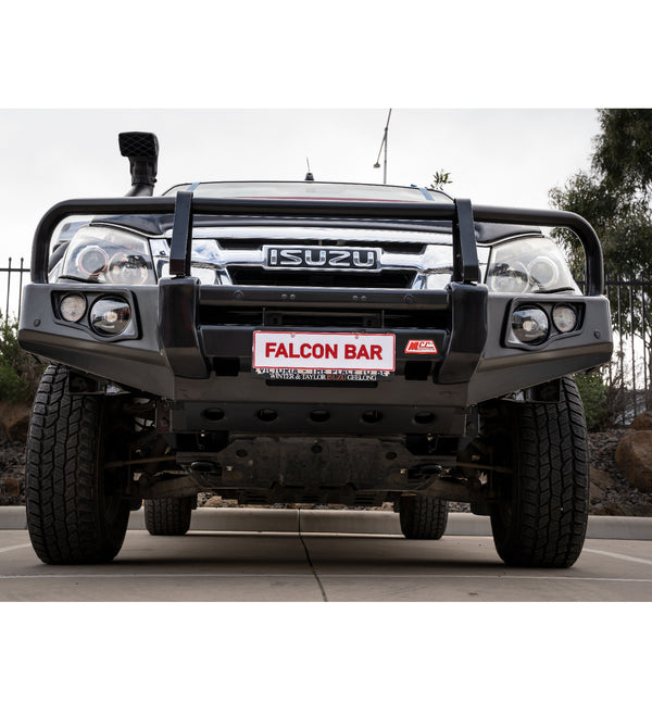 Dmax 2012-2016 2wd Low Rider 707-02 Falcon Bull Bar Black A-Frame Package (No Foglight) - SKU MCC-08004-702NUP